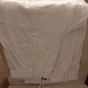 GAP White Linen Drawstring Pants